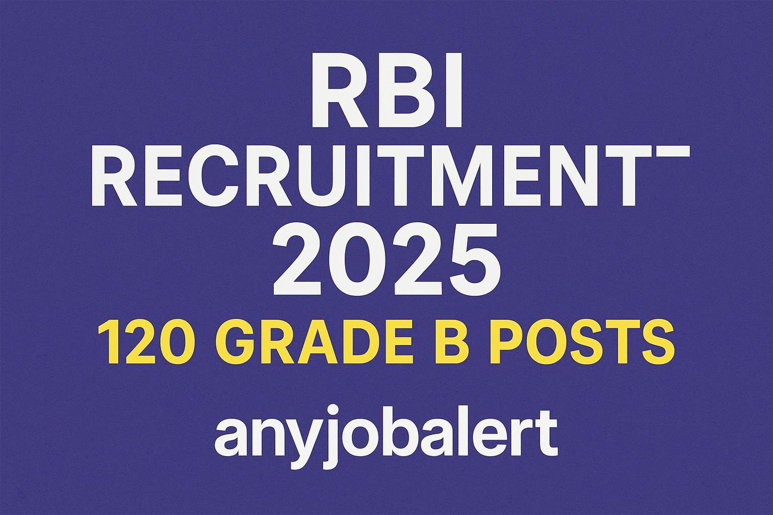 RBI Recruitment 2025: Apply Online for 120 Officer Grade B Posts
