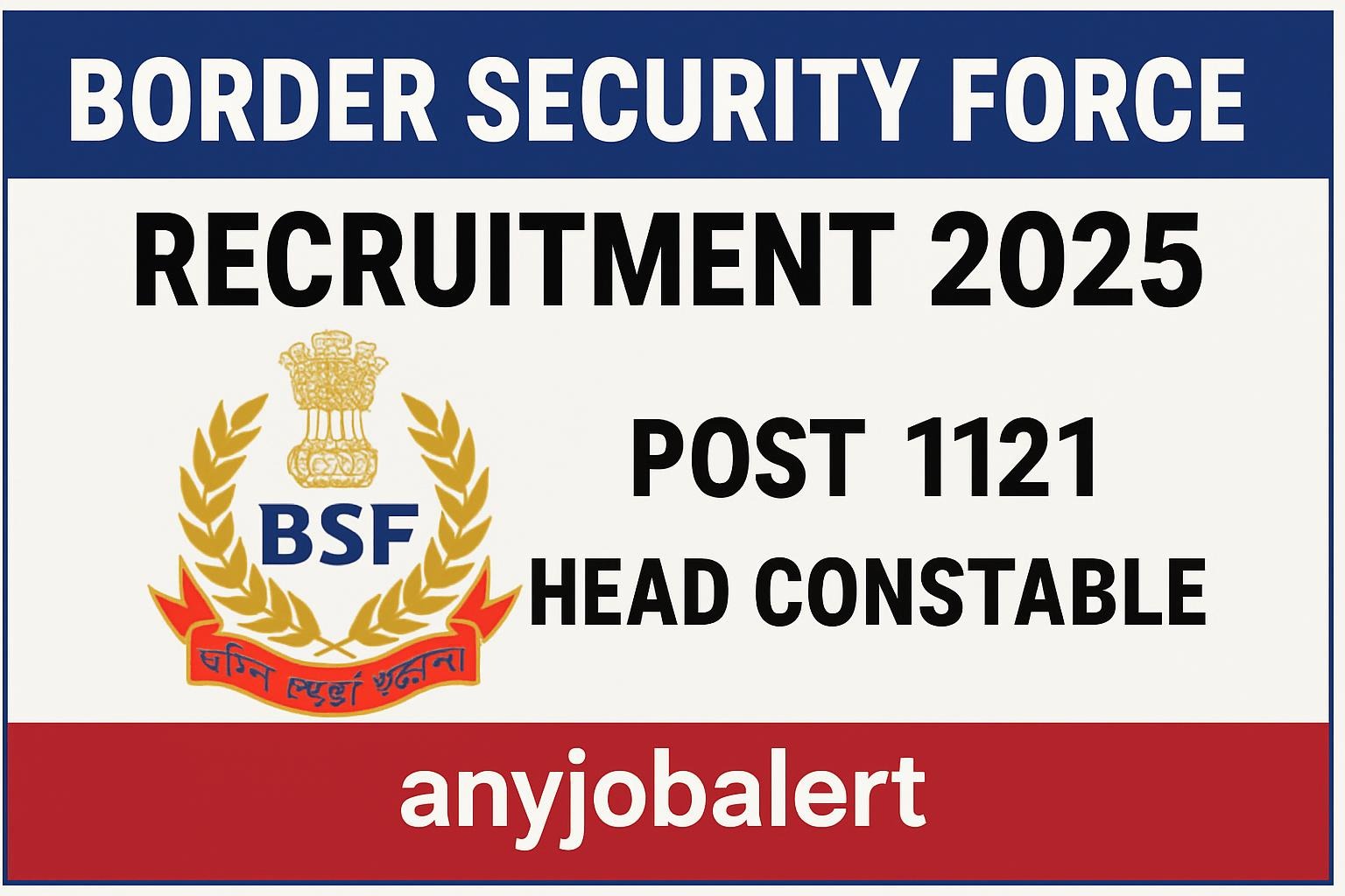 BSF Recruitment 2025: 1,121 Vacancies for Head Constable (RO & RM)