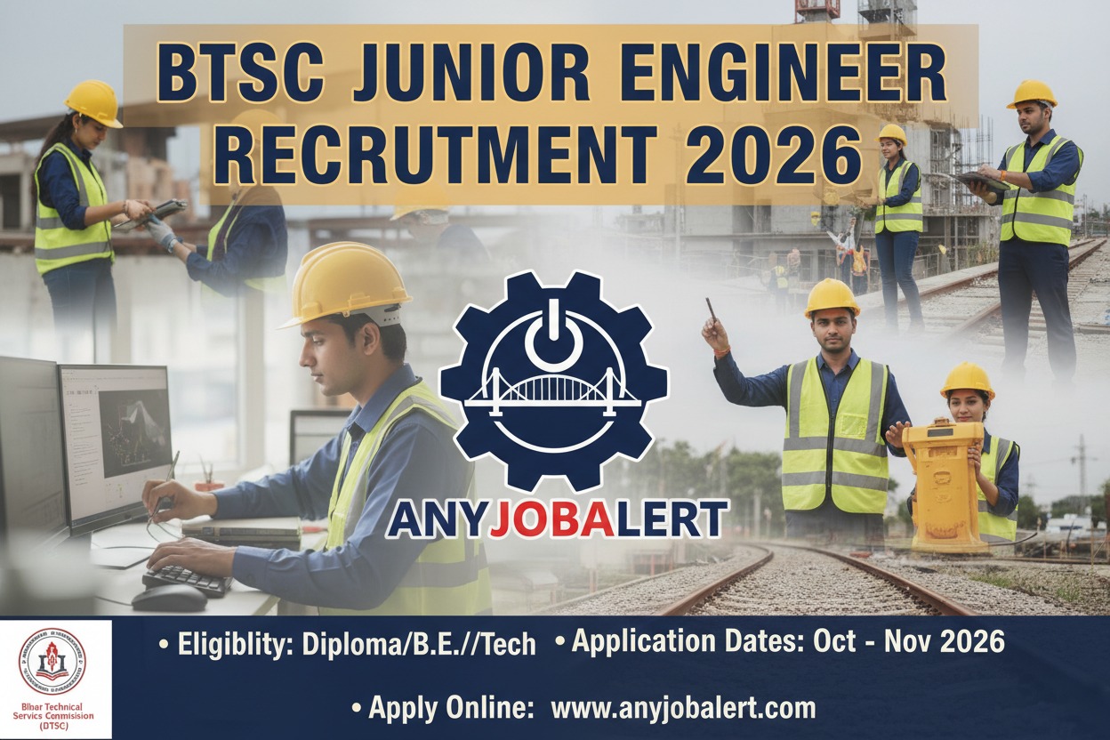 BTSC Junior Engineer Recruitment 2026: Apply Online for 2809 Diploma JE Posts | anyjobalert