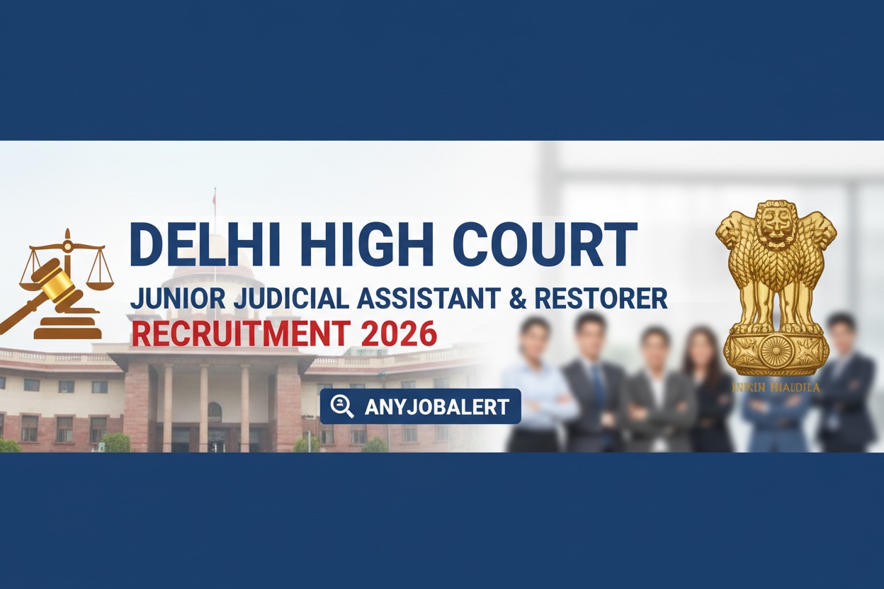 Delhi High Court Junior Judicial Assistant & Restorer Recruitment 2026 – 152 Vacancies for Graduates | anyjobalert