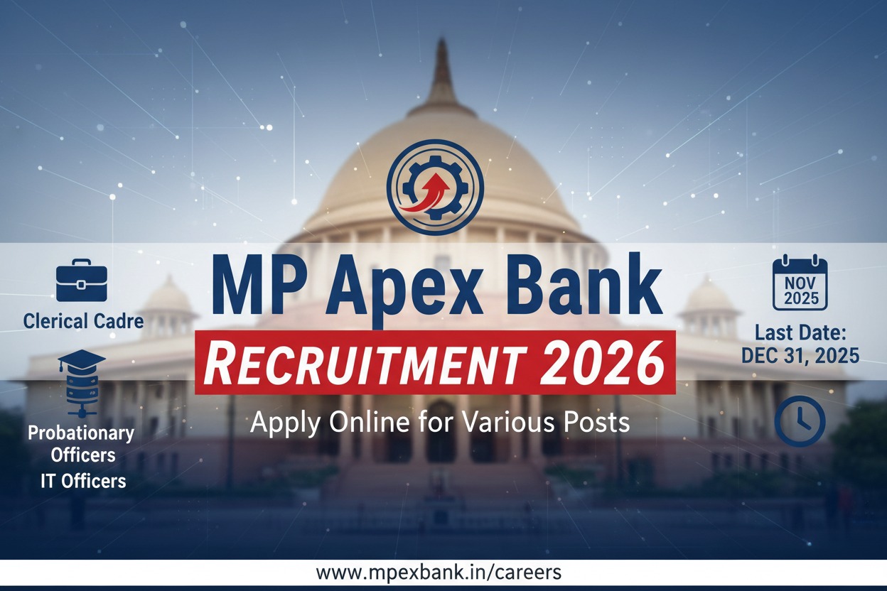 MP Apex Bank Recruitment 2026: 2076 Clerk & Officer Vacancies for Graduates – Apply Before 20 Feb