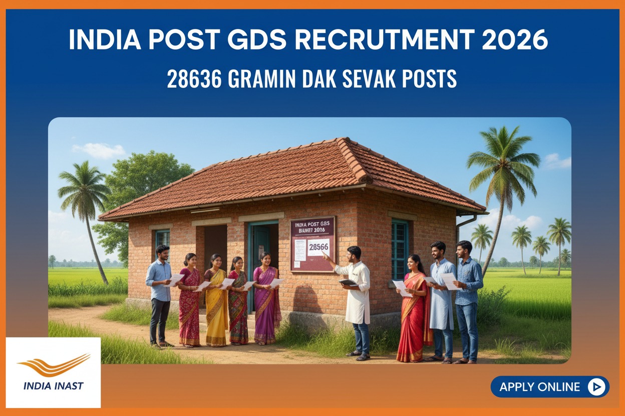 India Post GDS Recruitment 2026 – 28636 Gramin Dak Sevak Posts | 10th Pass Jobs | Apply Online