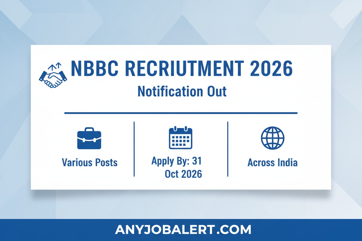 NBCC Recruitment 2026 Notification Out – Apply Online for 59 Junior Engineer, Graduate Assistant & Various Posts | AnyJobAlert