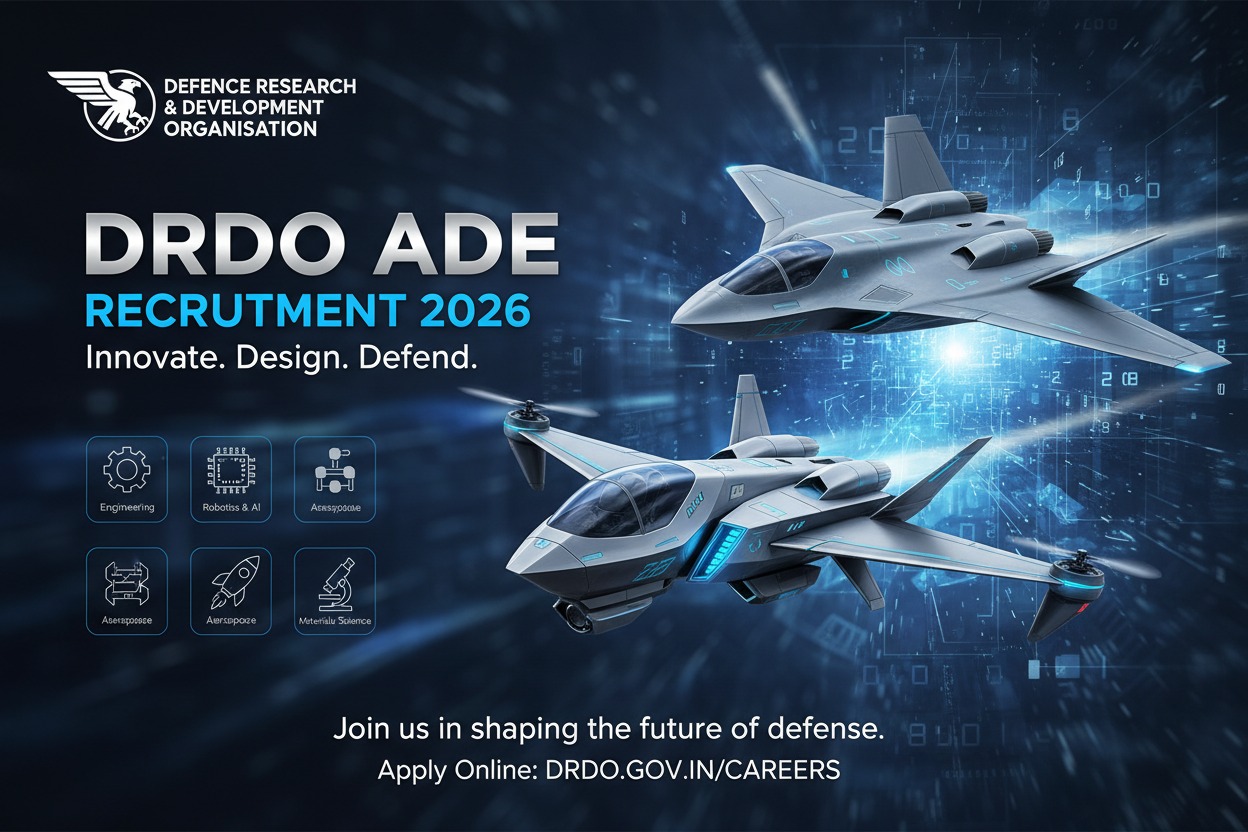 DRDO ADE Recruitment 2026: Apply for 8 Research Associate & JRF Posts | M.E/M.Tech & Ph.D Eligible