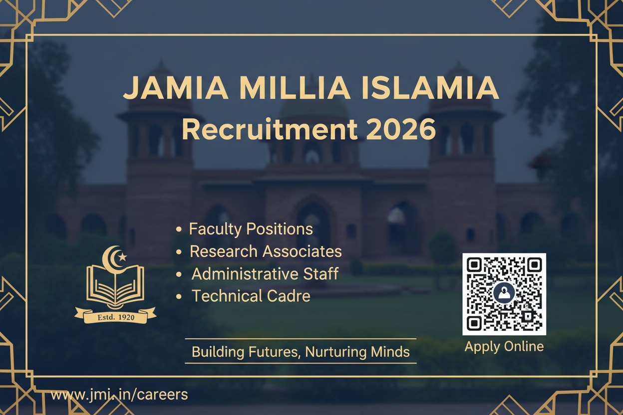 Jamia Millia Islamia Recruitment 2026: Apply for 6 Research Associate & Field Investigator Posts Before 22 March