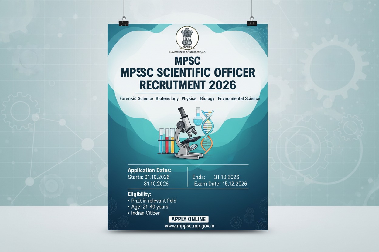 MPPSC Scientific Officer Recruitment 2026 – 81 Vacancies Announced | Apply Before 20 May