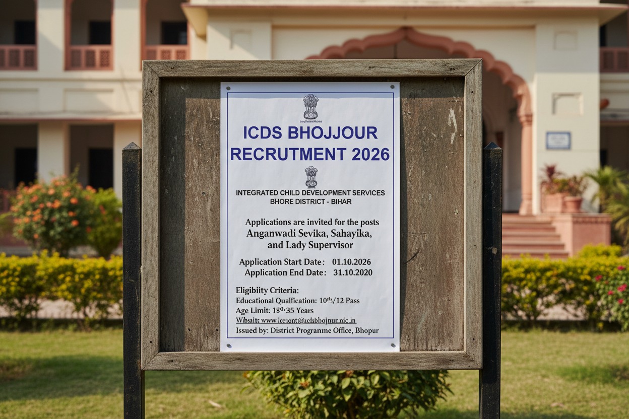 ICDS Bhojpur Recruitment 2026: Apply for 29 Lady Supervisor Posts | 10th Pass Eligible, Last Date 24 April