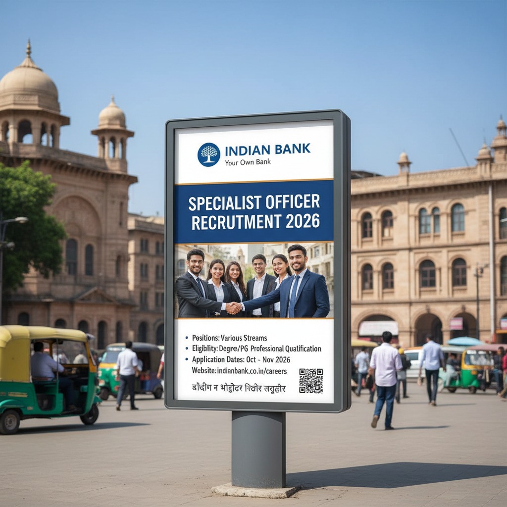Indian Bank Specialist Officer Recruitment 2026